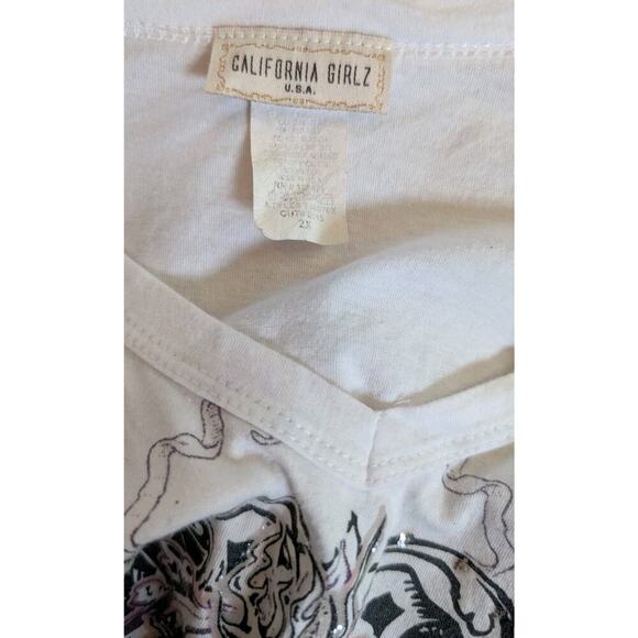 California Girlz Top Women 2X V-Neck T-Shirt Long Sleeve Graphic Bling - Picture 6 of 6